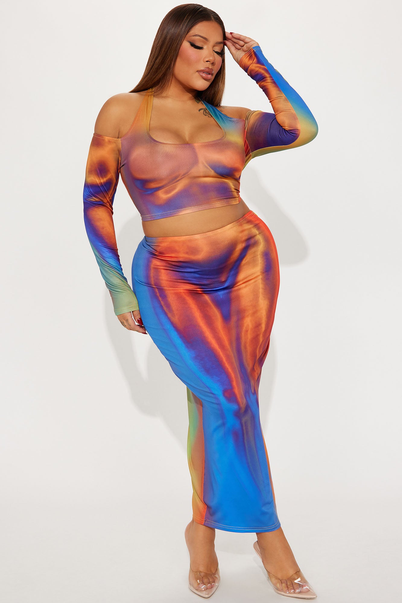 Feeling Heated Skirt Set - Multi Color