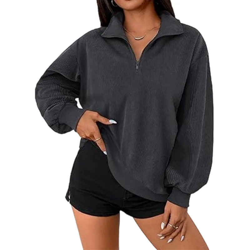 Women Casual Zip Up Sweatshirt