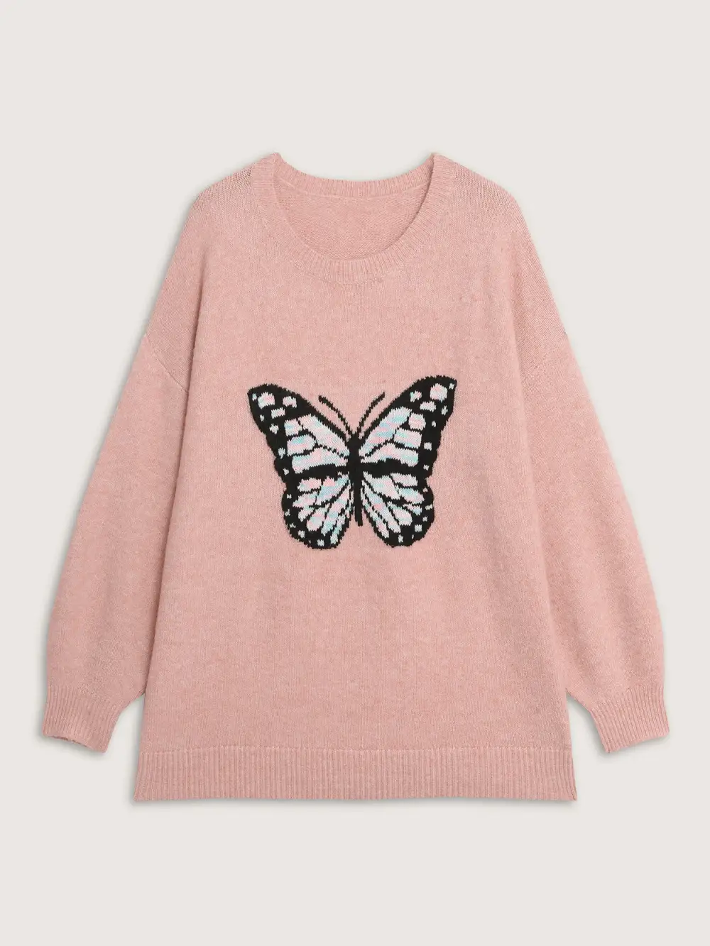 Butterfly Pattern Jacquard Pullover
