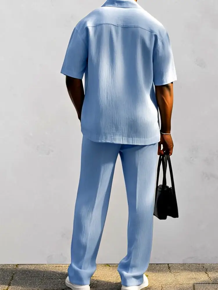 Casual Chic 100% Cotton Shirt Pants Set