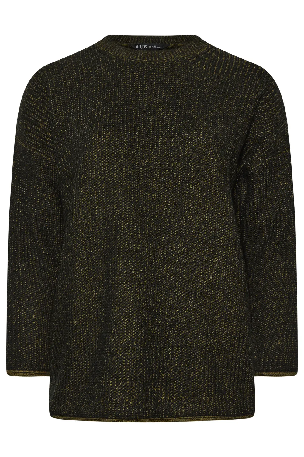 YOURS Curve Grey Drop Shoulder Knitted Jumper