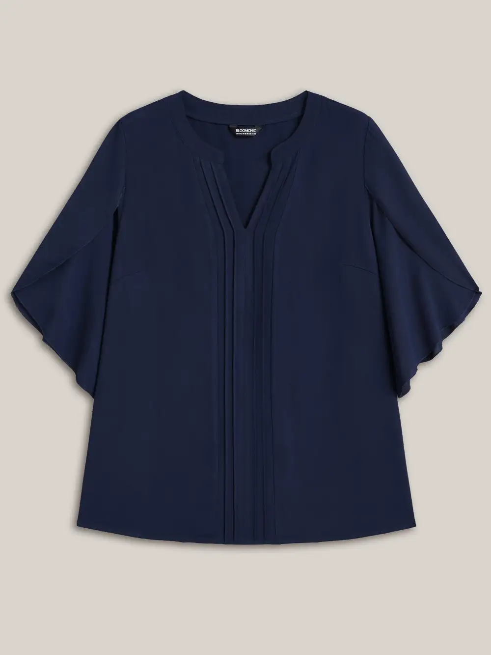 Petal Sleeve Toothpick Pleats Shirt