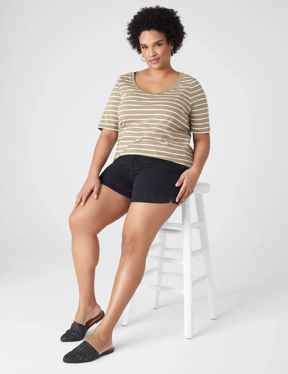 Modern Perfect Sleeve V-Neck Tee