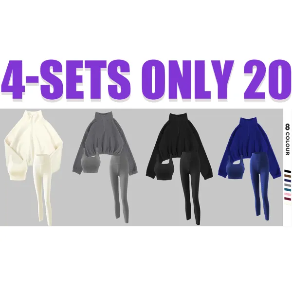 Women’s Thermal Tracksuit Set – 3-Piece Sporty Outfit