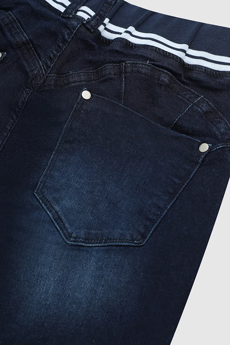 6 Packs Double Button Drawstring Capris Jeans