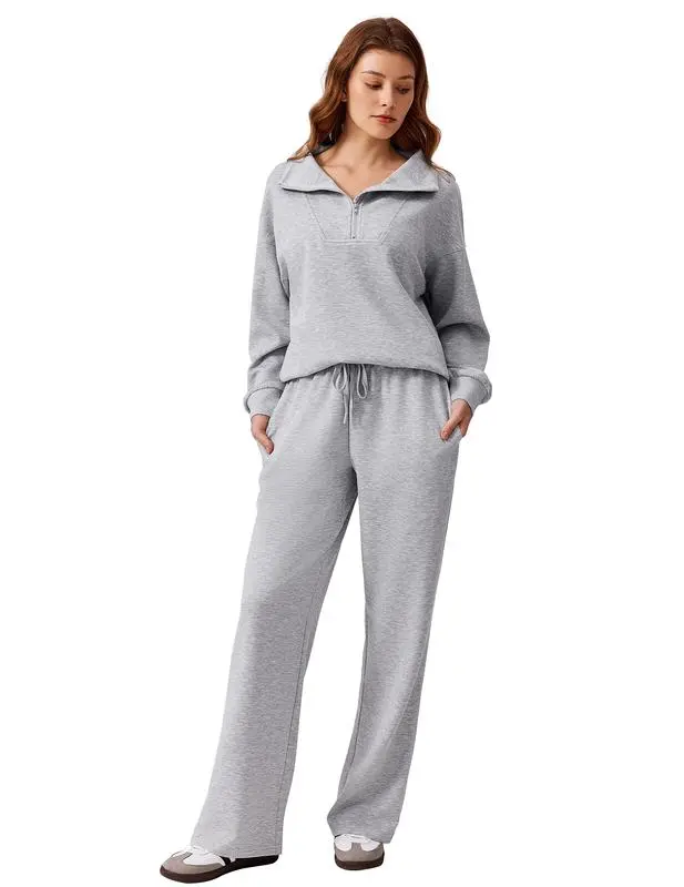 Women’s 2-Piece Sweatsuit – Half-Zip Pullover & Joggers