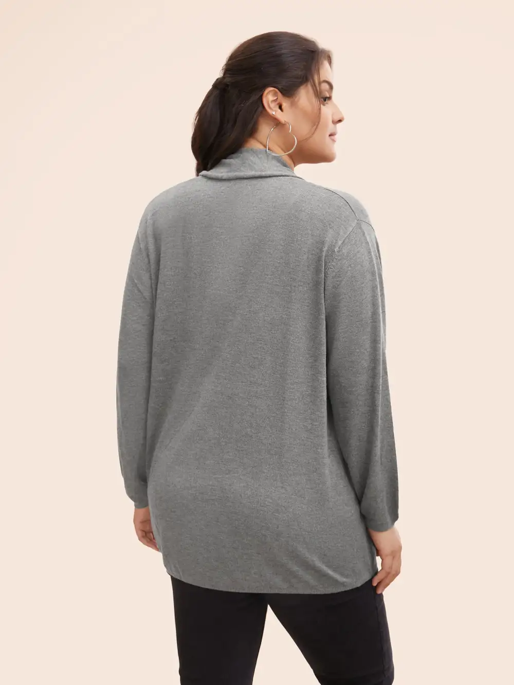 Supersoft Essentials Plain Lapel Collar Drape Cardigan