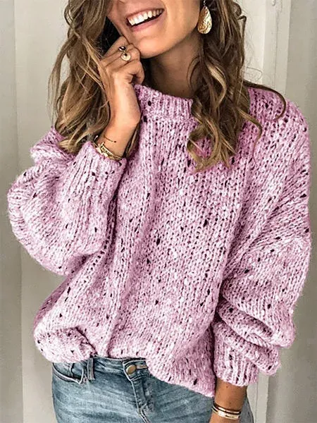 Cotton Long Sleeve Vintage Sweater