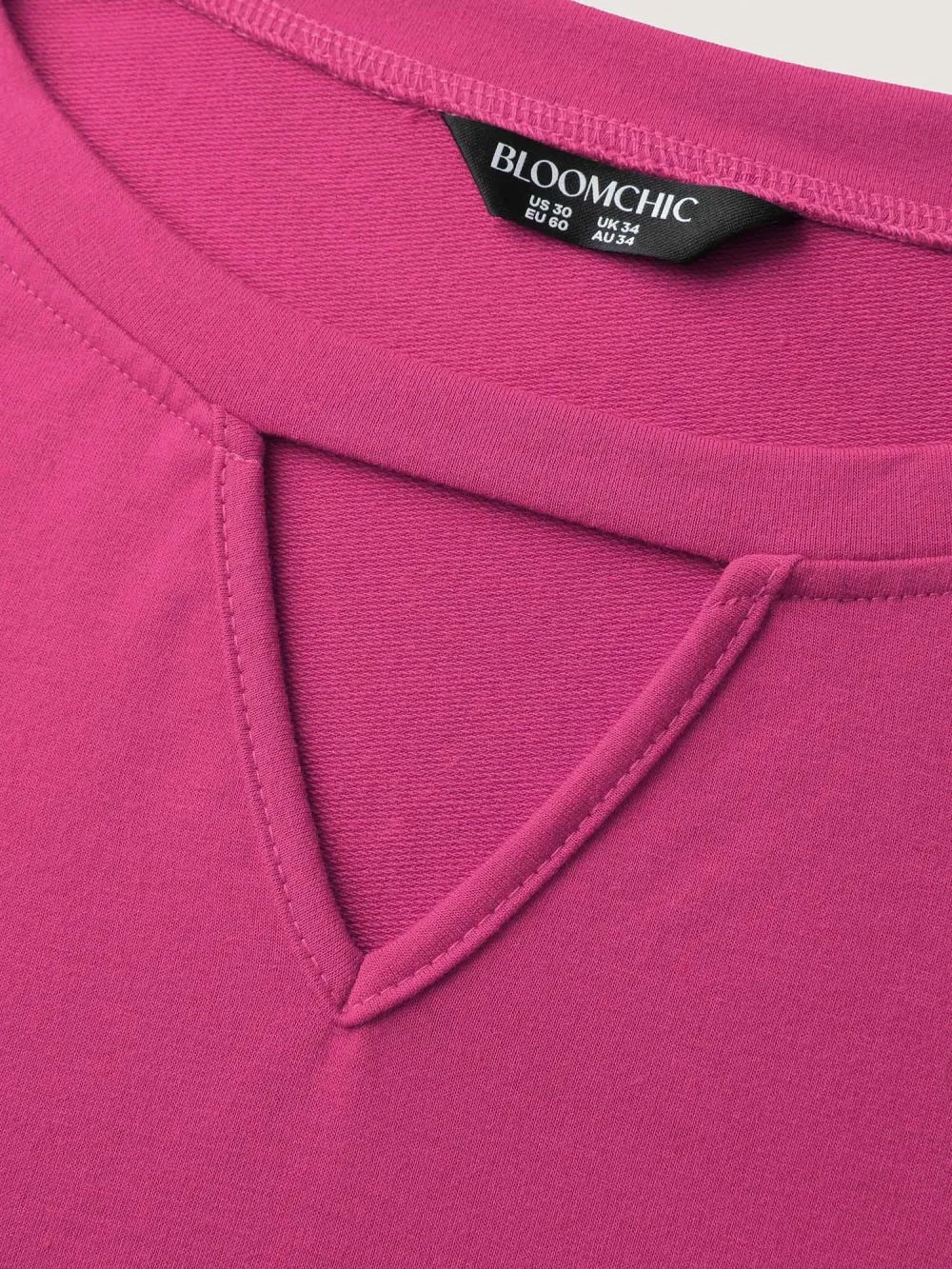 Sequin Spliced Cut-Out Neck Sweatshirt