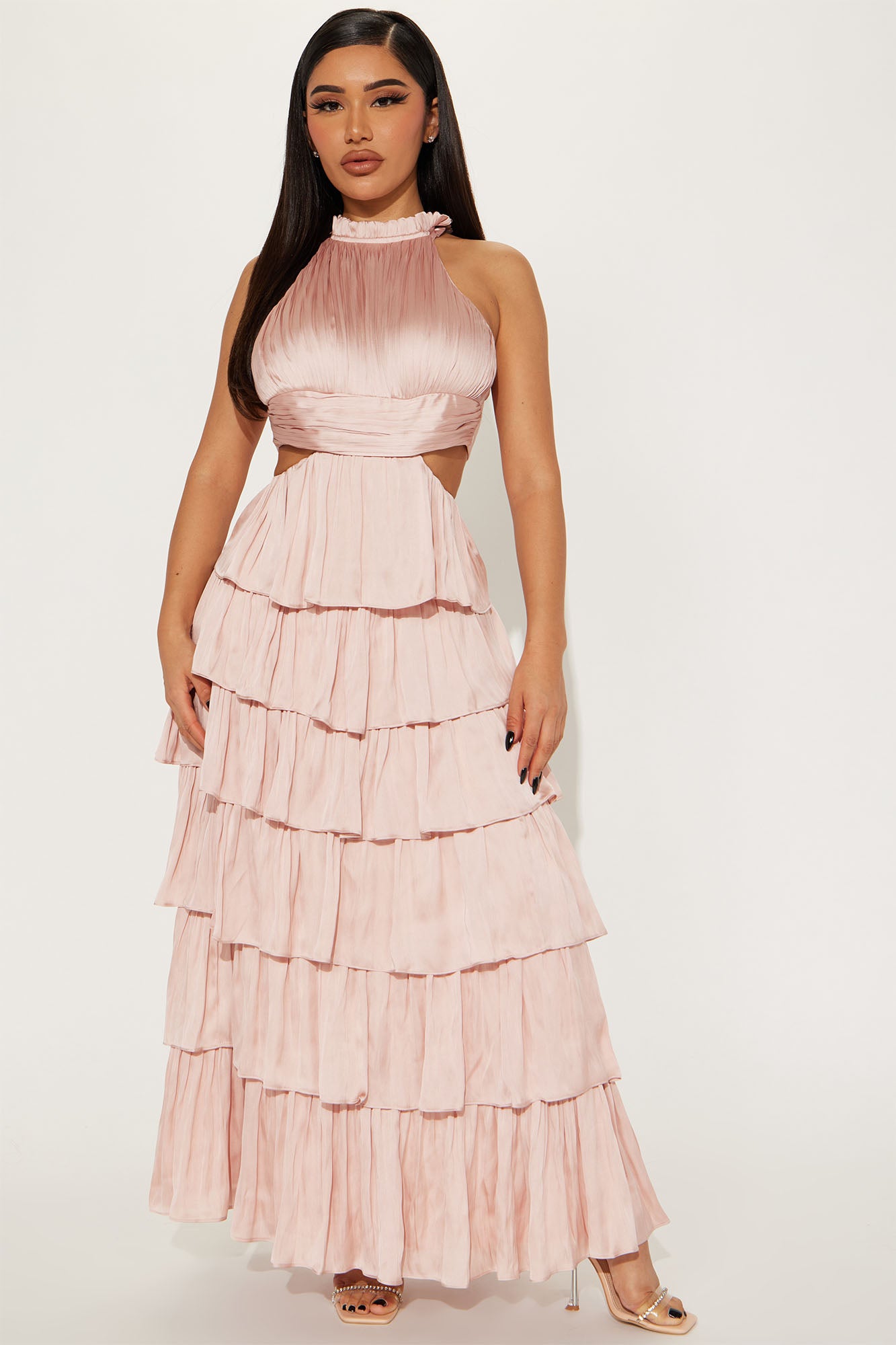 Sweet Nothings Ruffle Maxi Dress - Blush