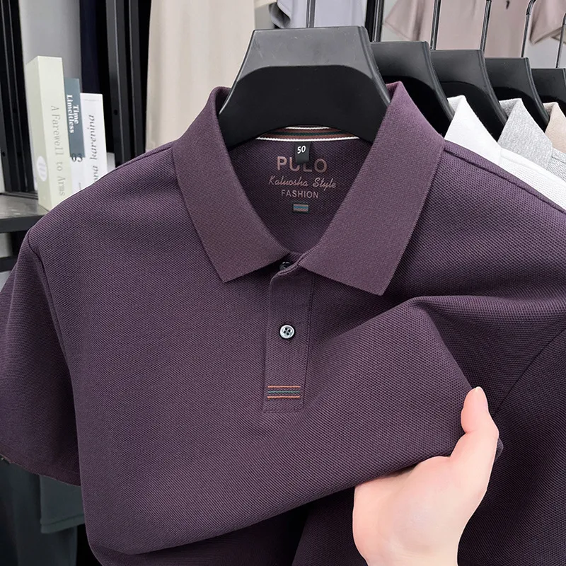 Men's summer high-end business casual cotton polo shirt