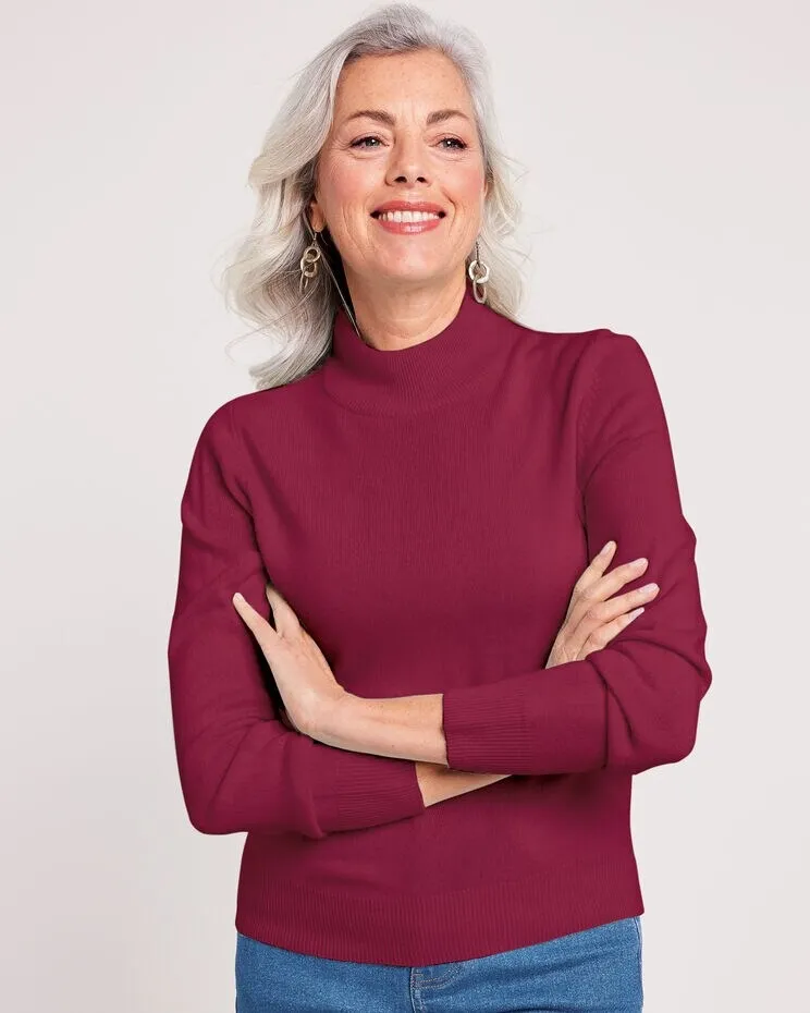 Cashmere-Like Long-Sleeve Sweater
