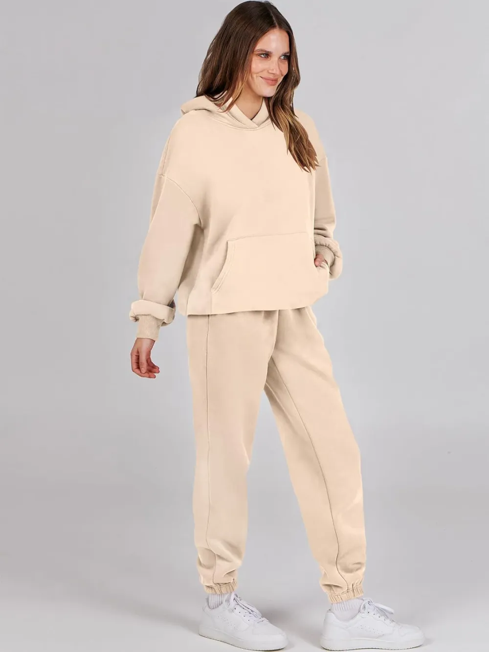 (Clearance Sale $1.99⚡) 2024 Women's Fall Oversized Casual Hoodie Two Piece Sweatshirt Jogging Pants Sweatshirt Set