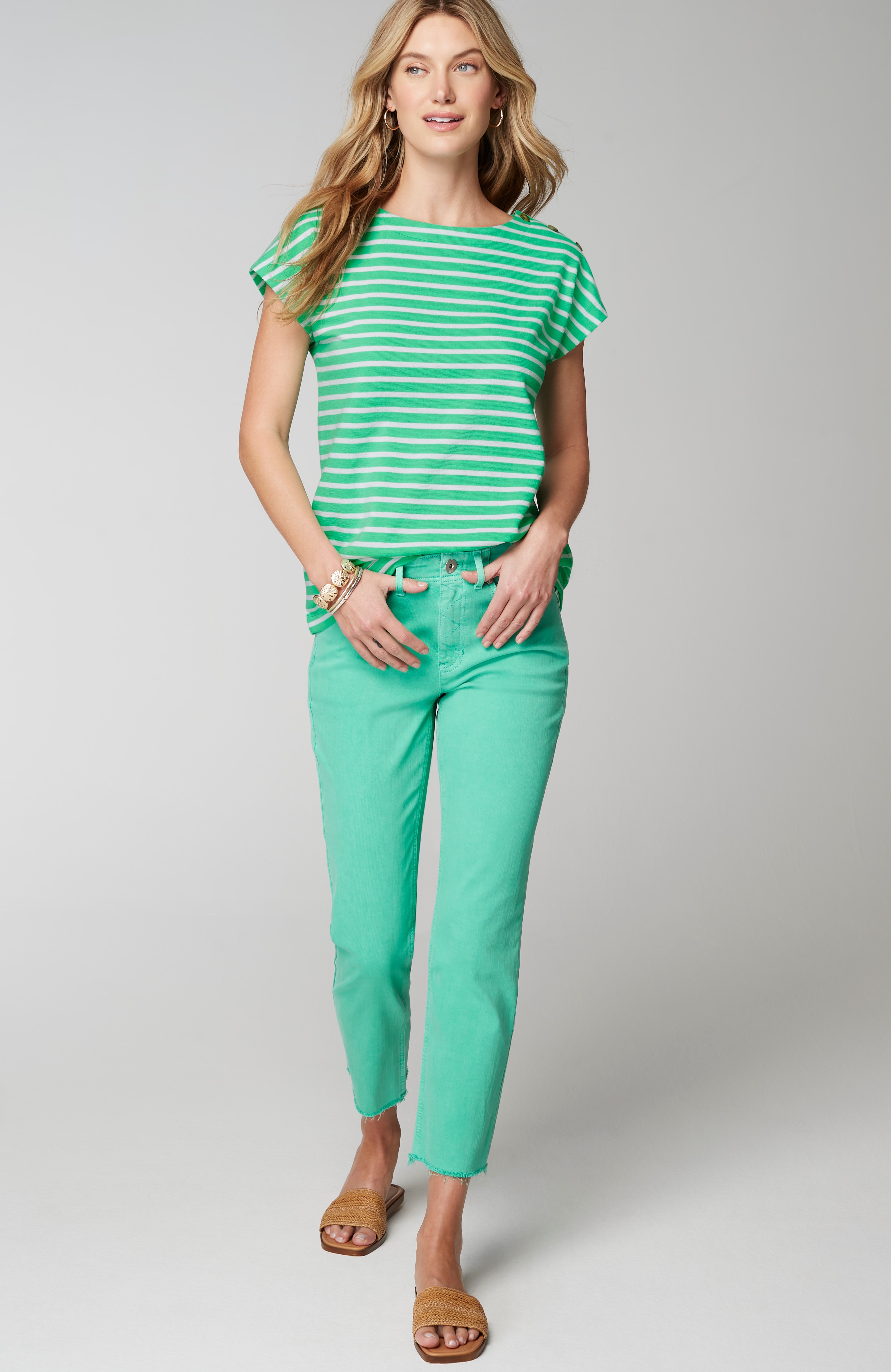 Button-Shoulder Top