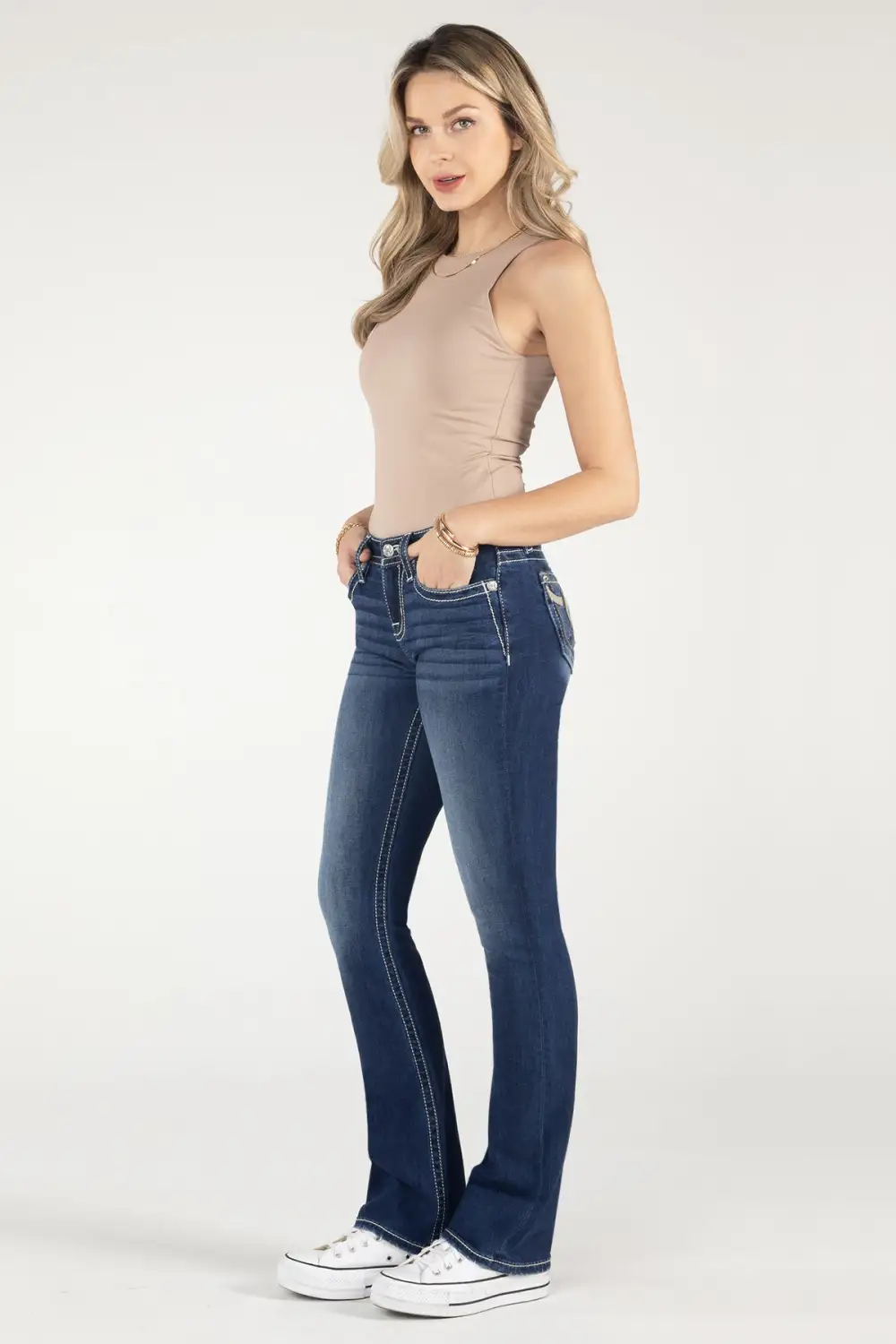 Sequin Swirl Longhorn Bootcut Jeans
