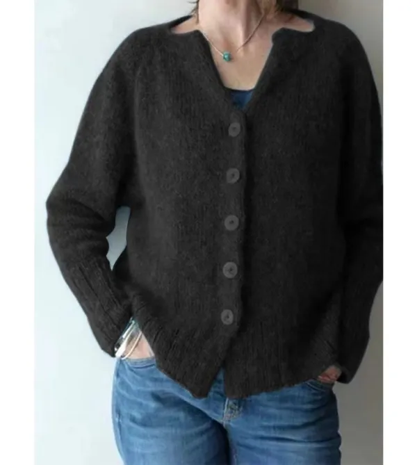 Casual Single Breasted V-Neck Sweater