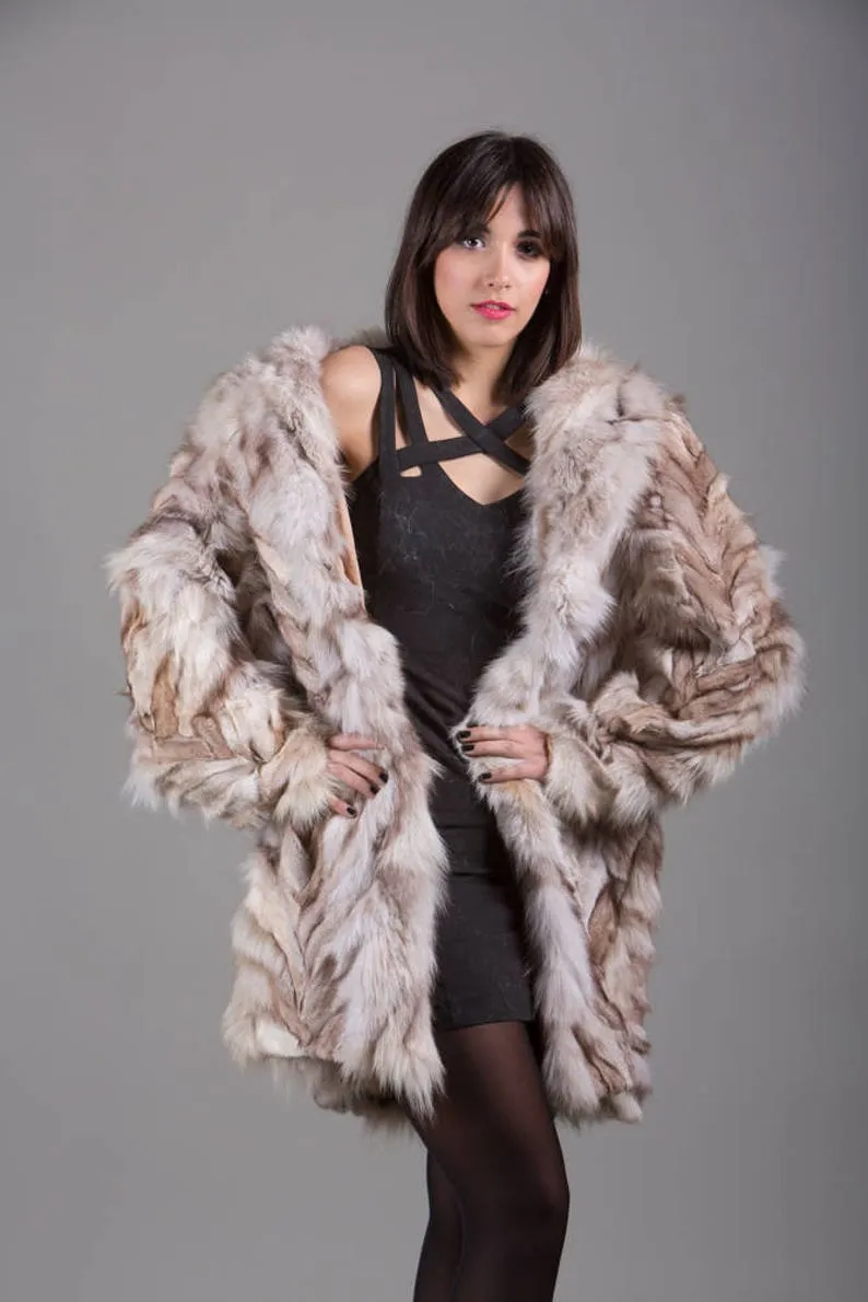 Blue Fox Fur Jacket