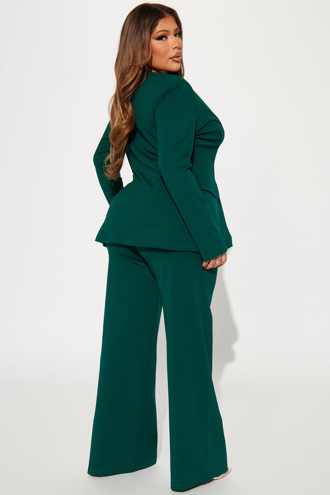 Believe It Blazer Pant Set - Hunter