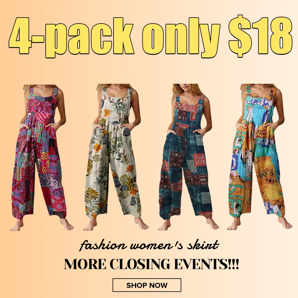 Women’s Boho Patchwork Jumpsuit-Floral Print, Dual Pockets, Wide-Leg Fit