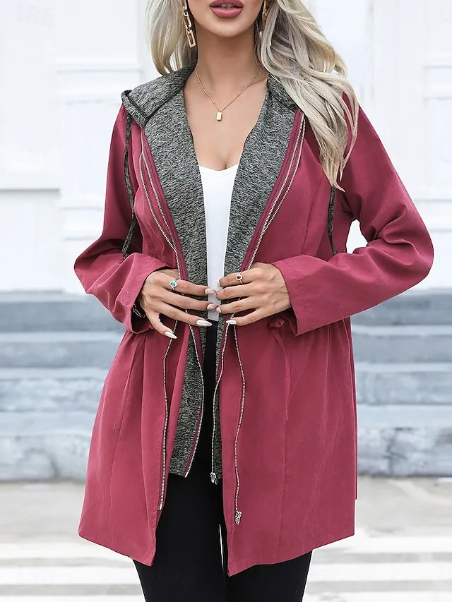 Women's Casual Jacket Hoodie Jacket Athleisure Holiday Daily Wear Spring Fall Winter Regular Coat Loose Fit Stylish Casual Jacket