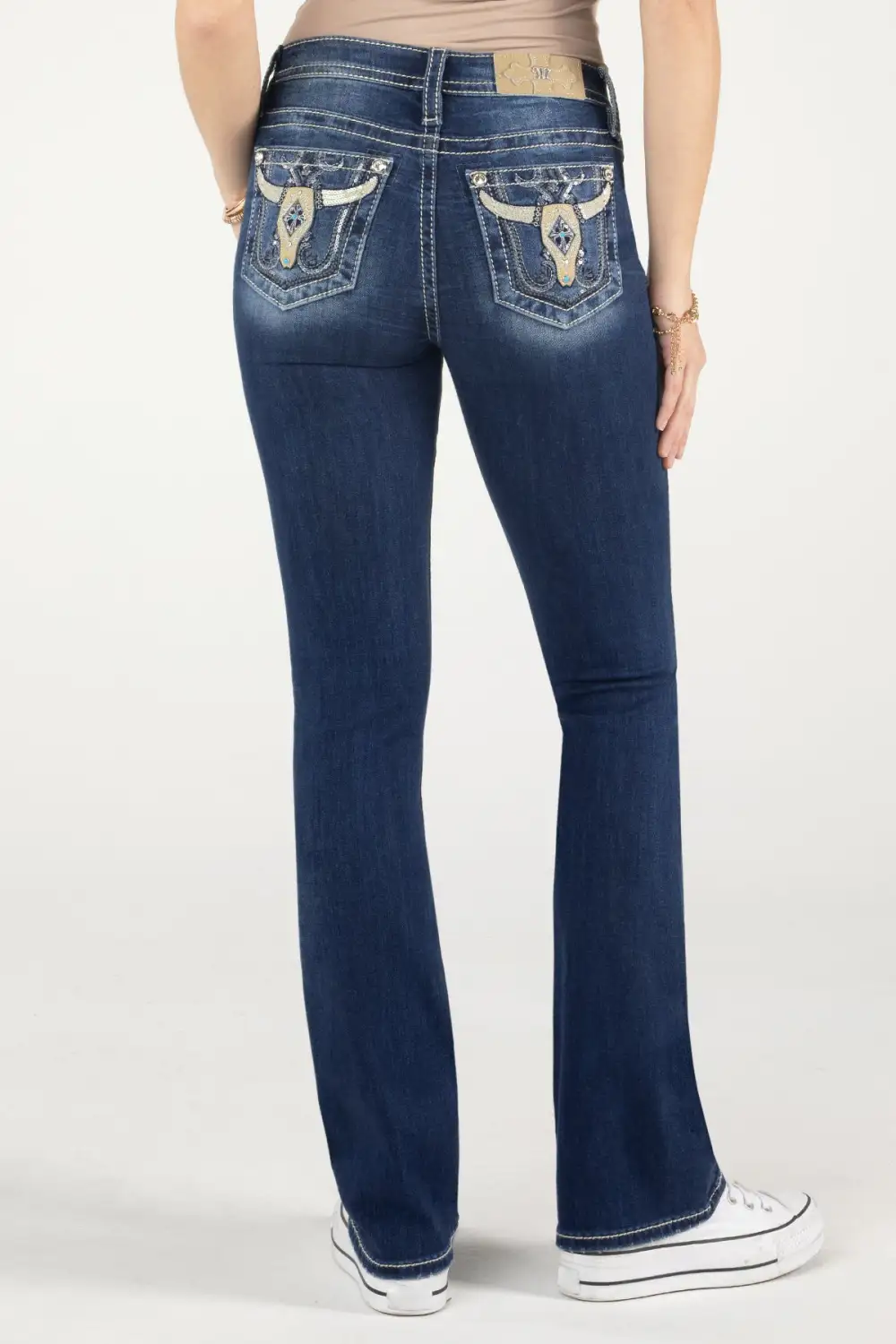 Sequin Swirl Longhorn Bootcut Jeans