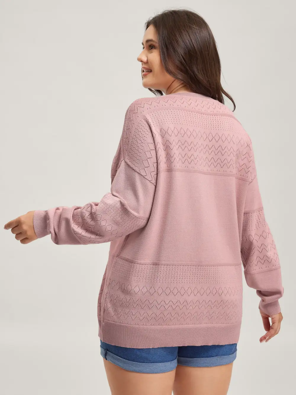 Supersoft Textured Eyelet Trim Pullover