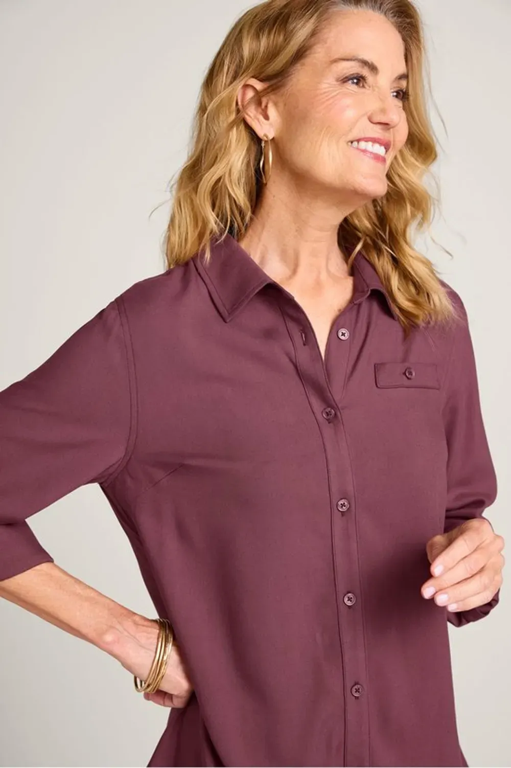 Iconic Long Sleeve Twill Big Shirt