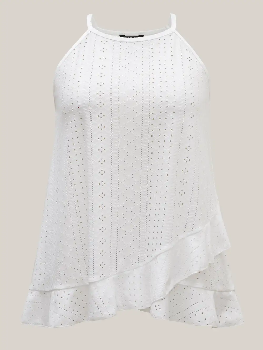 Textured Knit Overlap Hem Tank Top