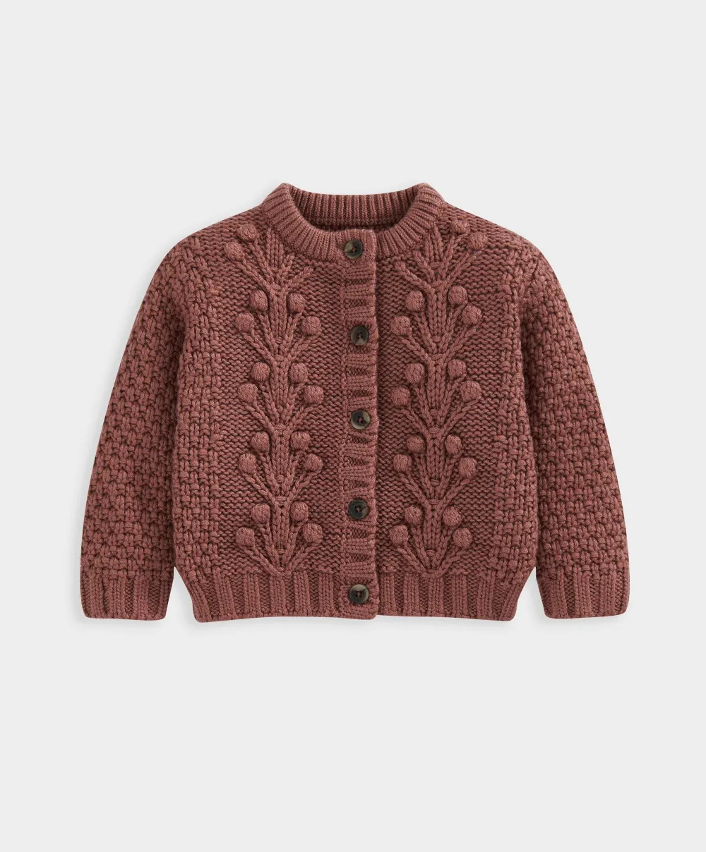 Bobble Knit Cardigan - Pink