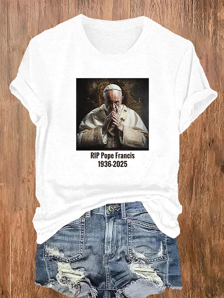 Women's Rip 1936-2025 Print Short Sleeve Round Neck Cotton T-Shirt