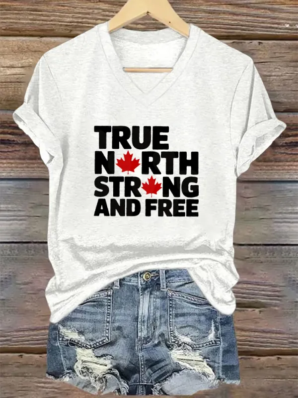 Women'S True North Strong And Free T-Shirt
