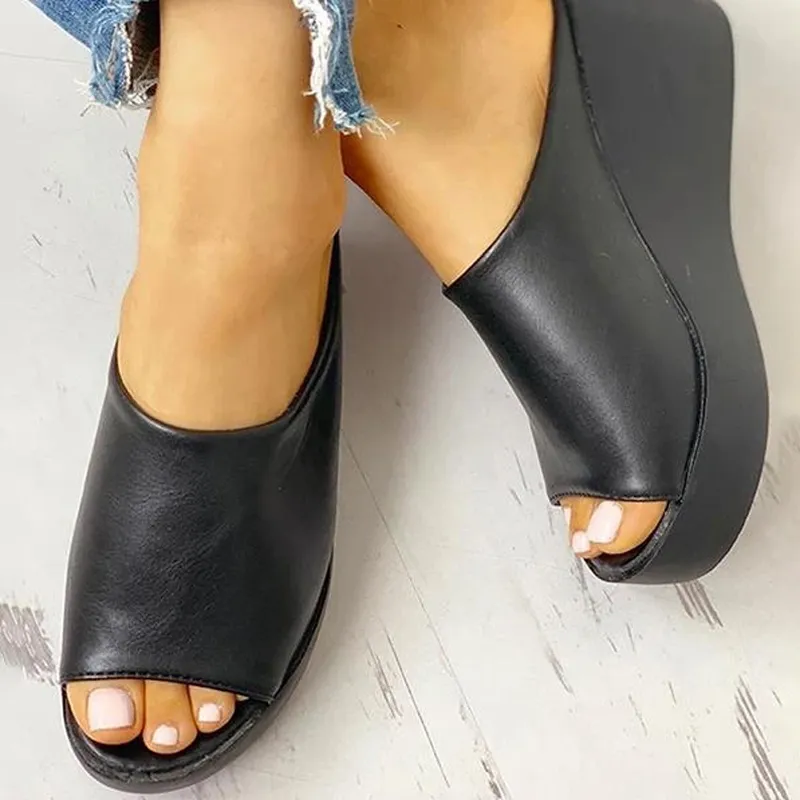Wedge heel fashion casual wild female sandals and slippers