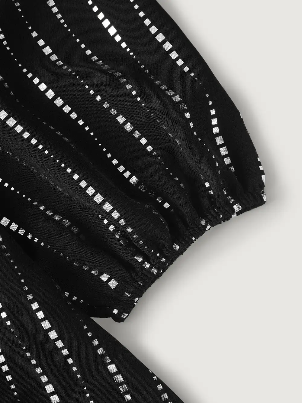 Shimmery Sequin Cinched-Waist Blouse