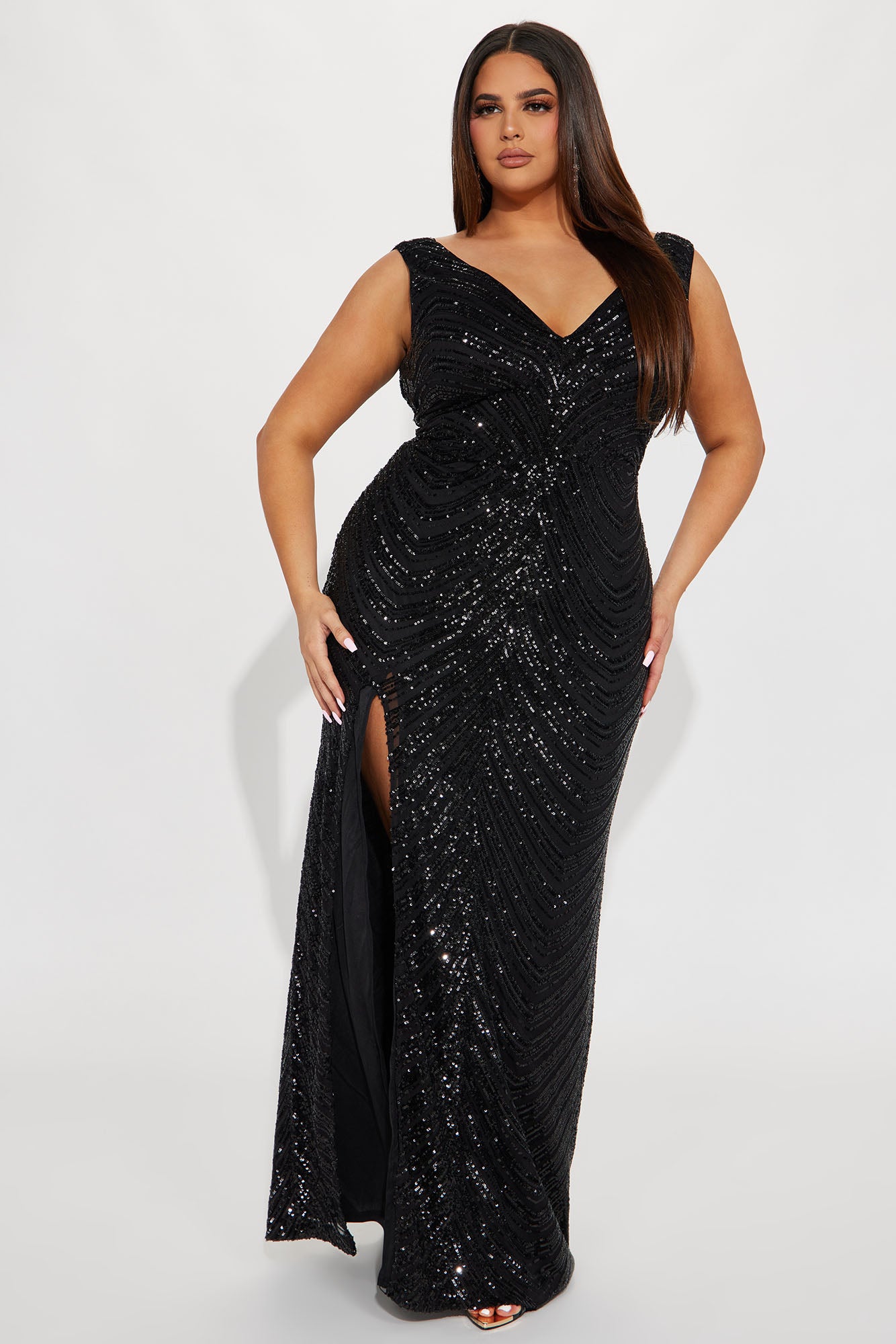Noelle Sequin Gown - Black
