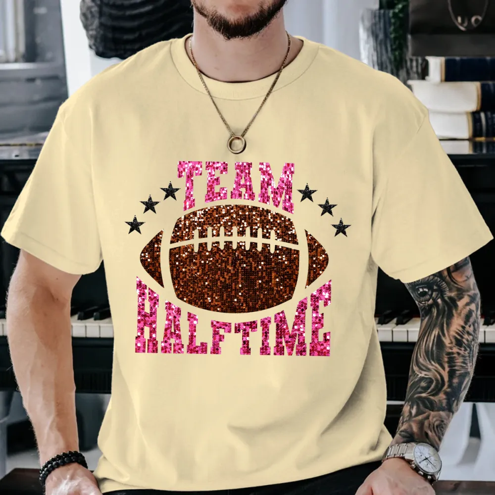2 Women's Football Team Halftime Show Round Neck Short Sleeve Printed T-shirt