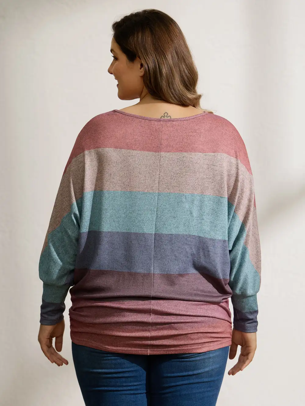 Colorful Stripes Dolman Sleeve T-Shirt