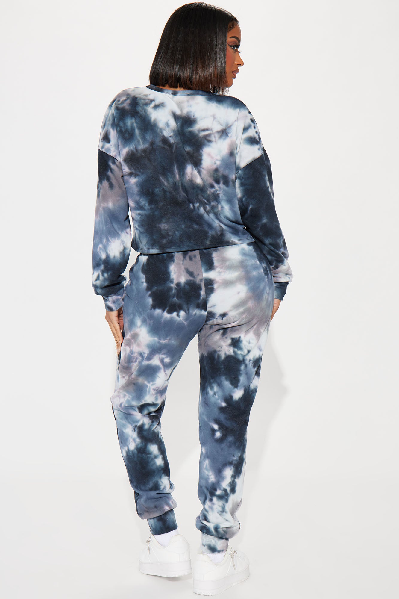 Paris Tie Dye Jogger Set - Navy/combo