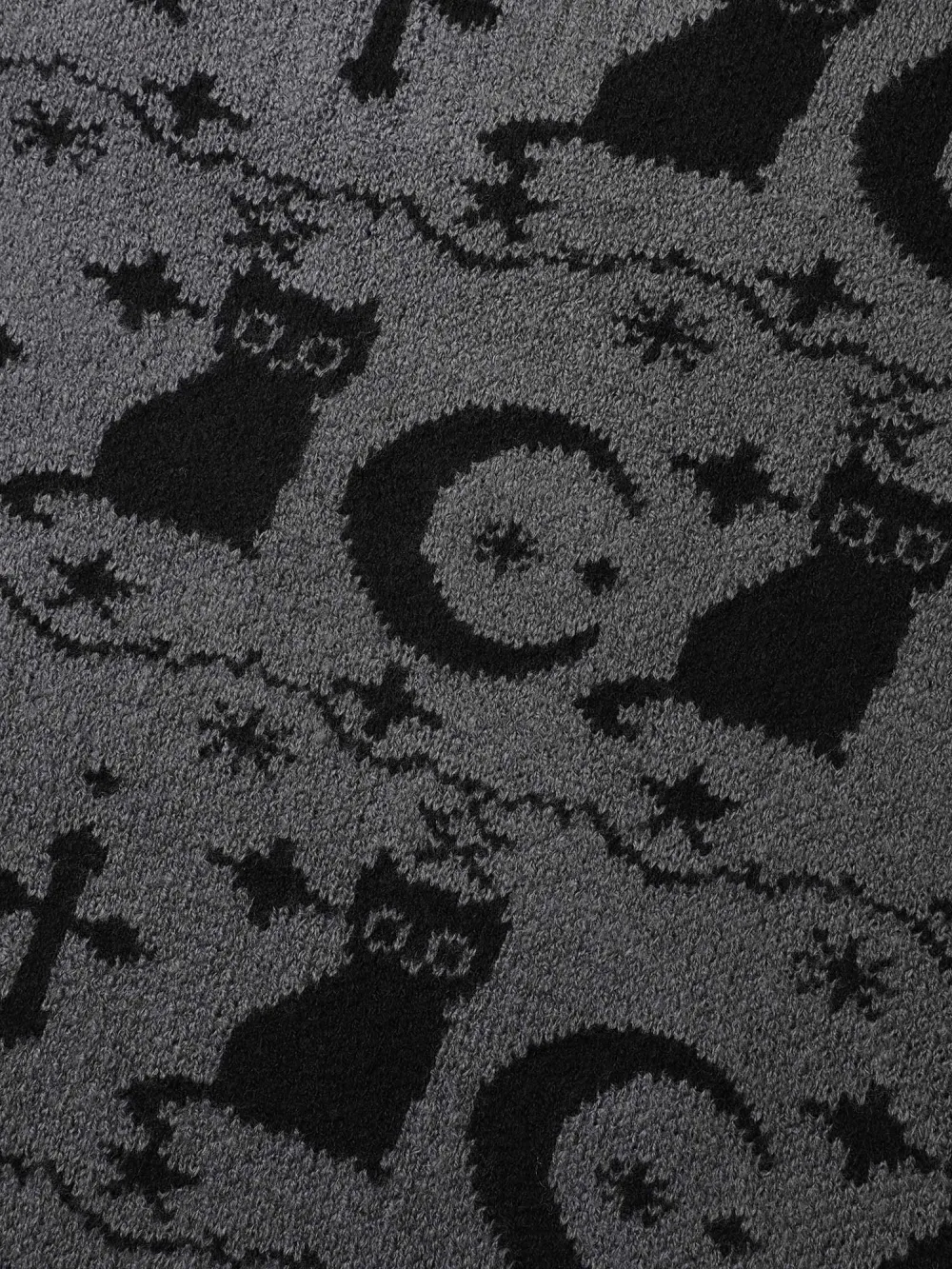 Spooky Cat Puffy Sleeve Pullover