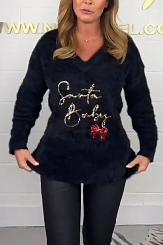 Santa Baby Fluffy Christmas Jumper