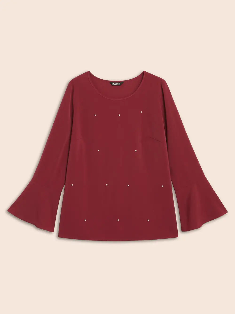 Beaded Embellished Bell Sleeves Blouse