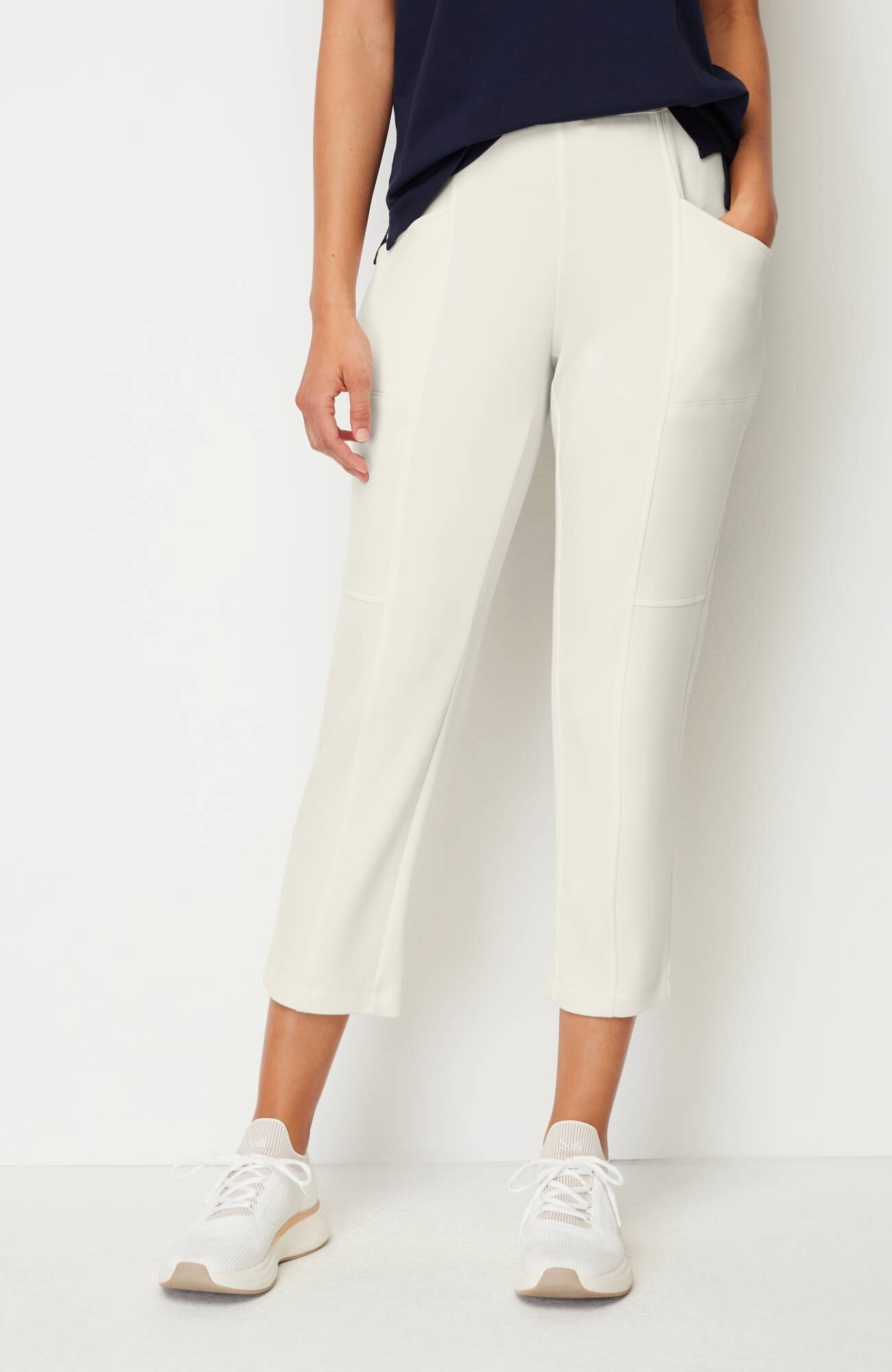Fit Sleek Double-Knit Seamed Crops