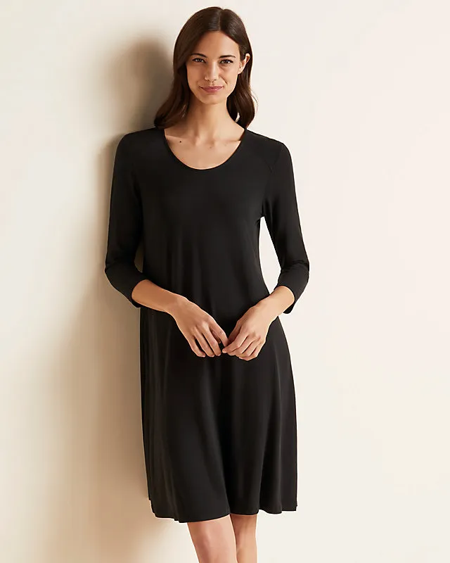 Seamed Knit Trapeze Dress