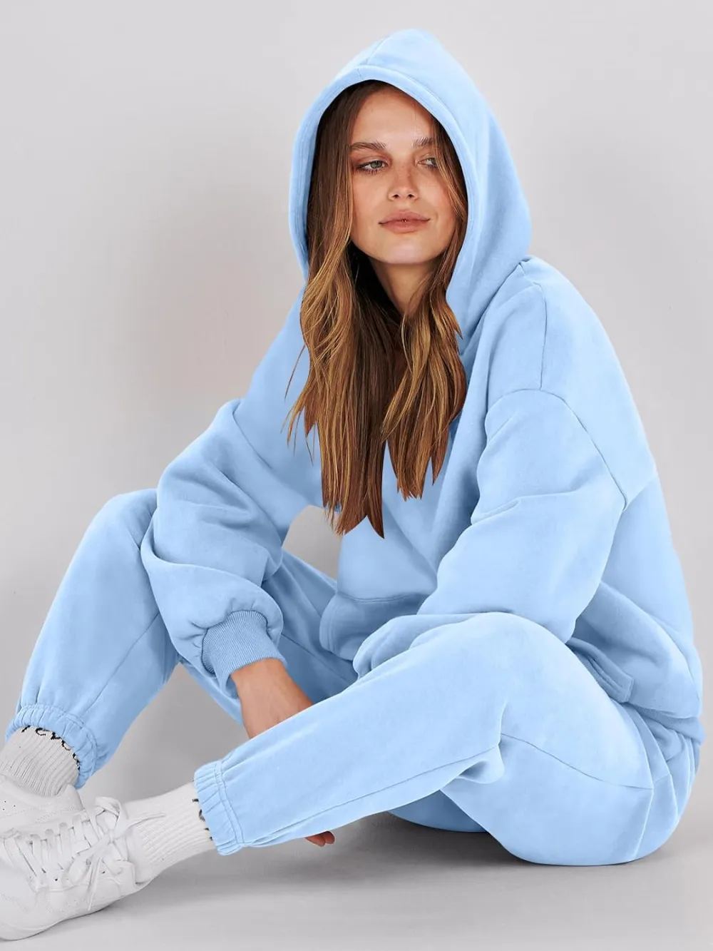 (Clearance Sale $1.99⚡) 2024 Women's Fall Oversized Casual Hoodie Two Piece Sweatshirt Jogging Pants Sweatshirt Set