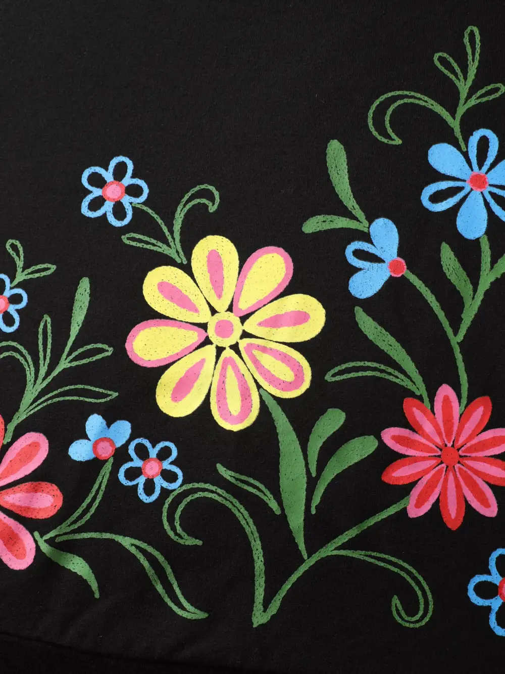 Floral Sheer Lined Contrast Sweatshirt