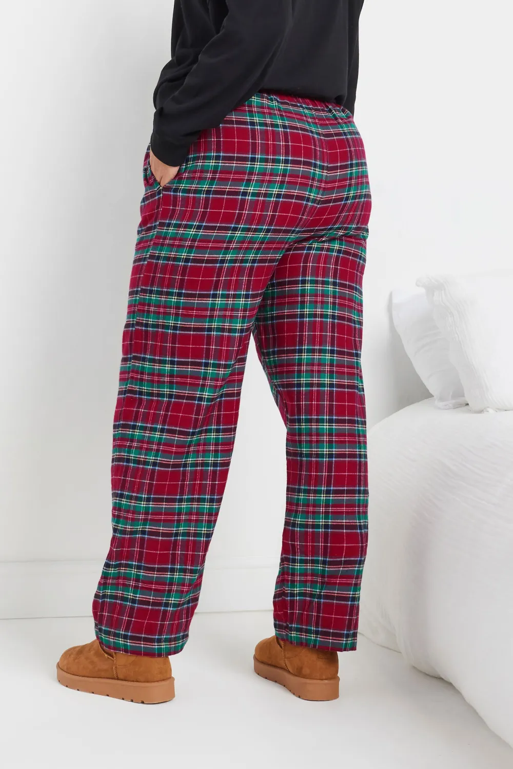 YOURS Curve Red Boyfriend Check Pyjama Bottoms