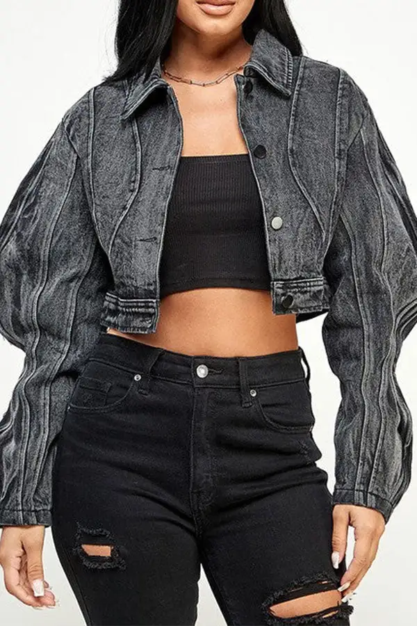 Patchwork Retro Gradient Denim Jacket