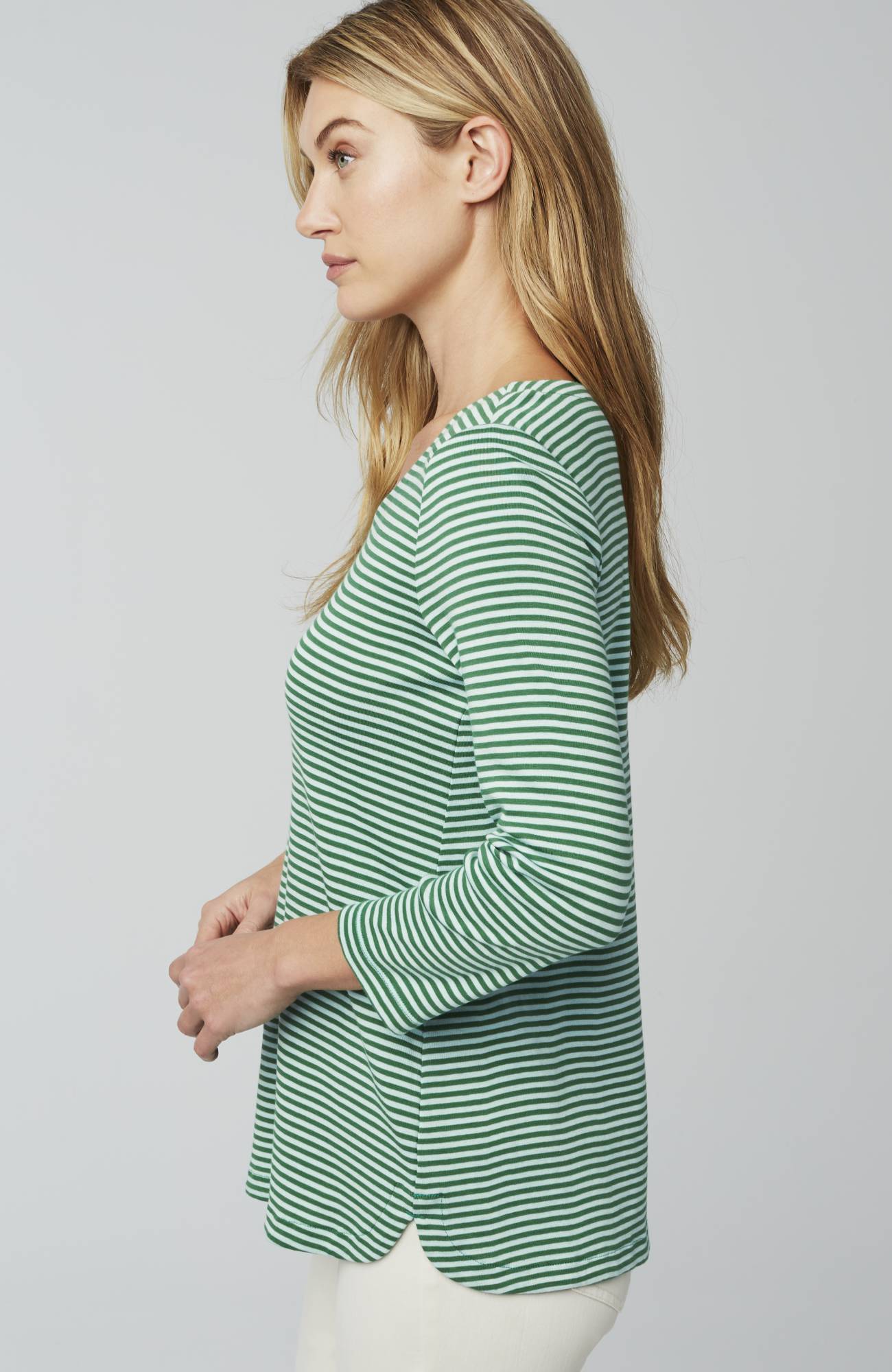 pima 3/4-sleeve v-neck tee