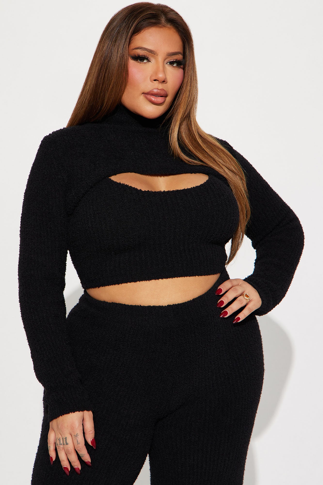 Feeling Cozy 3 Piece Pant Set - Black