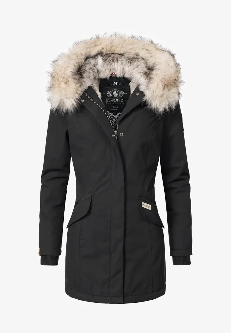 Plain parka coat gray