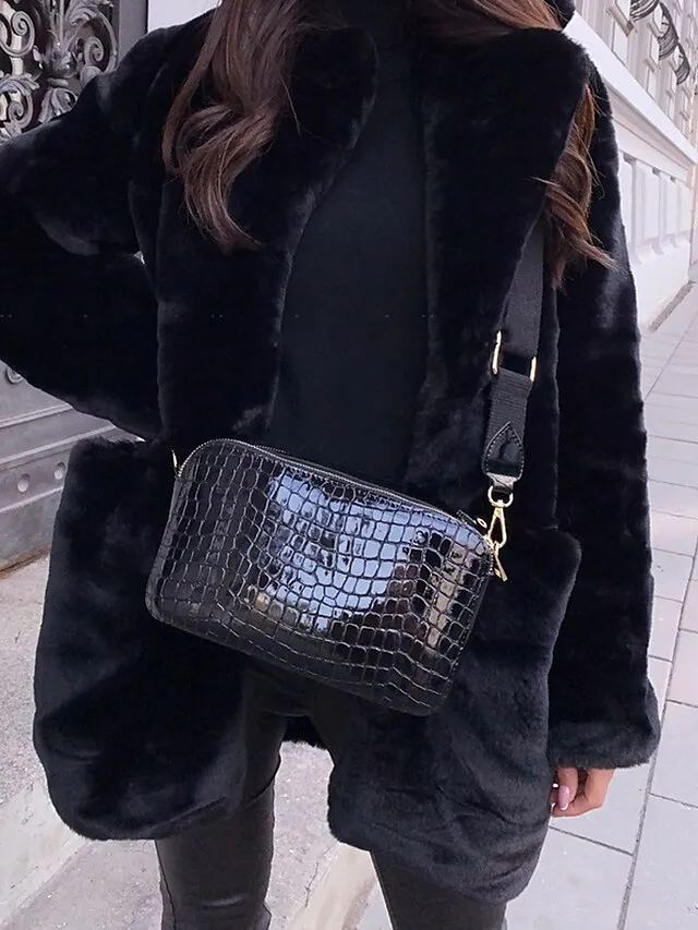 Women's Faux Fur Coat Pink Mink Fur Coat Warm Windproof Winter Coat Open Front Fleece Jacket Long Sleeve Fall Black White Outerwear